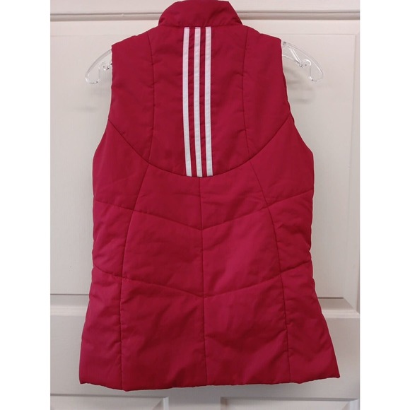 Adidas NC State Wolfpack Puffer Vest Red Womens Full Zip Embroidered Size S - Picture 2 of 9